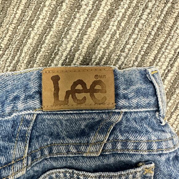 VTG 80s Lee High Waisted Mom Jeans Light Stonewash Acid Wash Tapered Leg Grunge - Picture 9 of 10